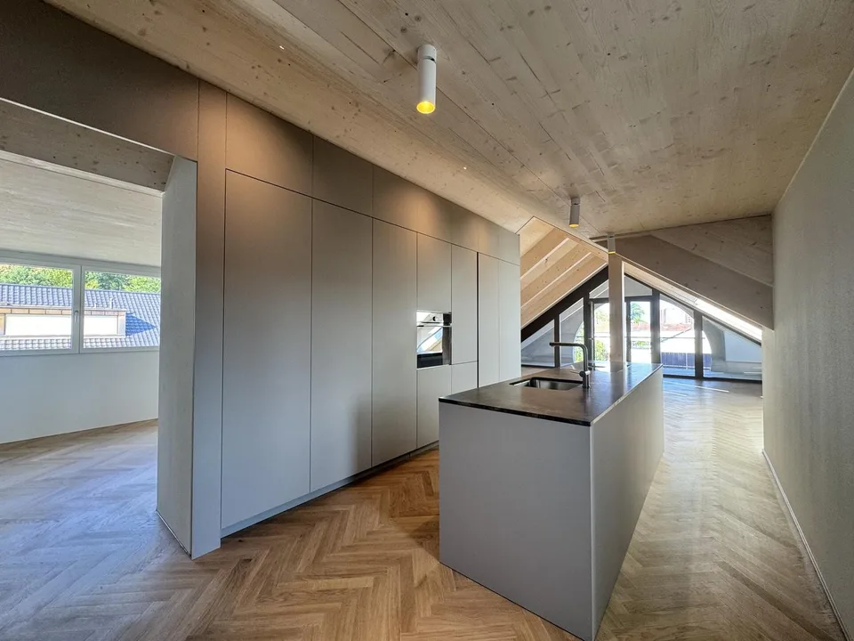 Newly built, first-occupancy 2.5-room attic apartment in Muttenz