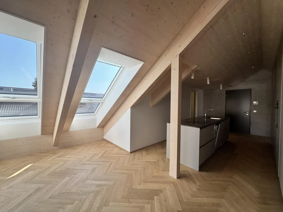 Newly built, first-occupancy 2.5-room attic apartment in Muttenz