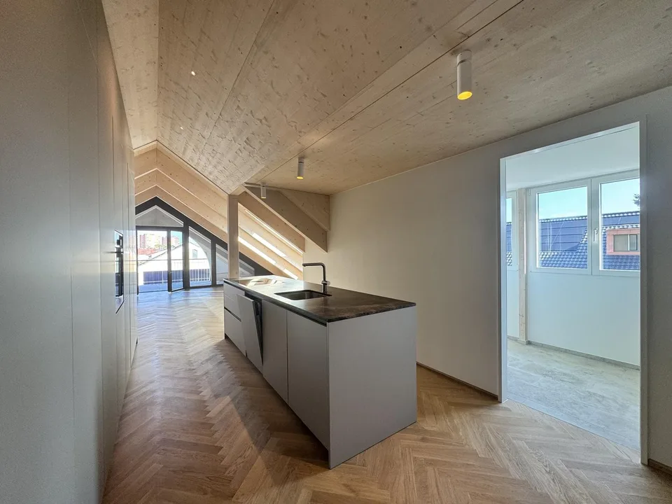 Newly built, first-occupancy 2.5-room attic apartment in Muttenz