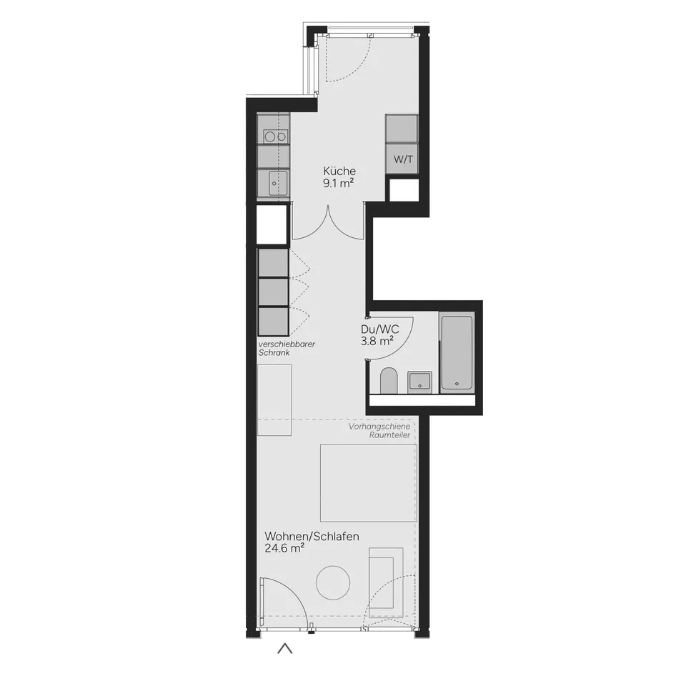 zentrale Miniloft (38m2) im Kreis 3 für 6-8 Monate