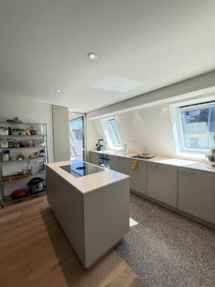Fully furnished room in Bright Penthouse with Private Rooftop in Oerlikon – Available from September 1