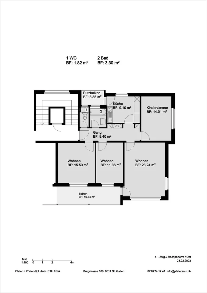 4-Zimmerwohnung mit 2 Balkon im 5. OG zu vermieten