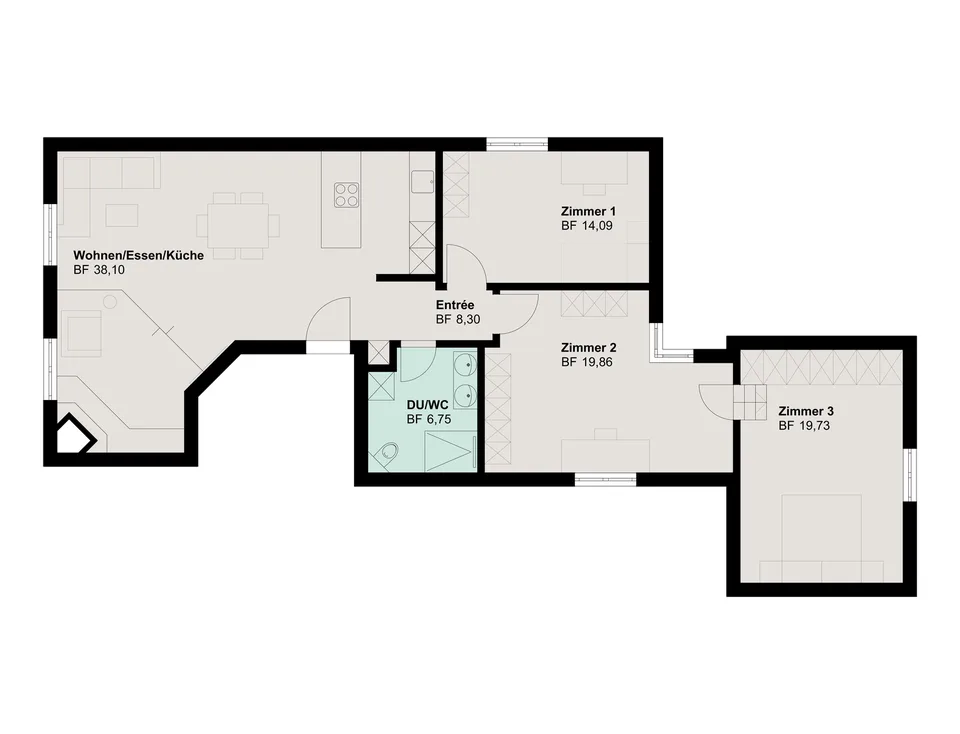 Frisch kernsanierte 4.5-Zimmer-Wohnung mit Cheminée in Dachsen
