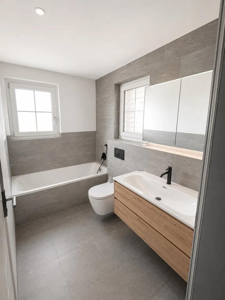 Moderne 3.5-Zimmer-Neubauwohnung mit BORA-Küche, zwei Bädern und sonnigem Balkon