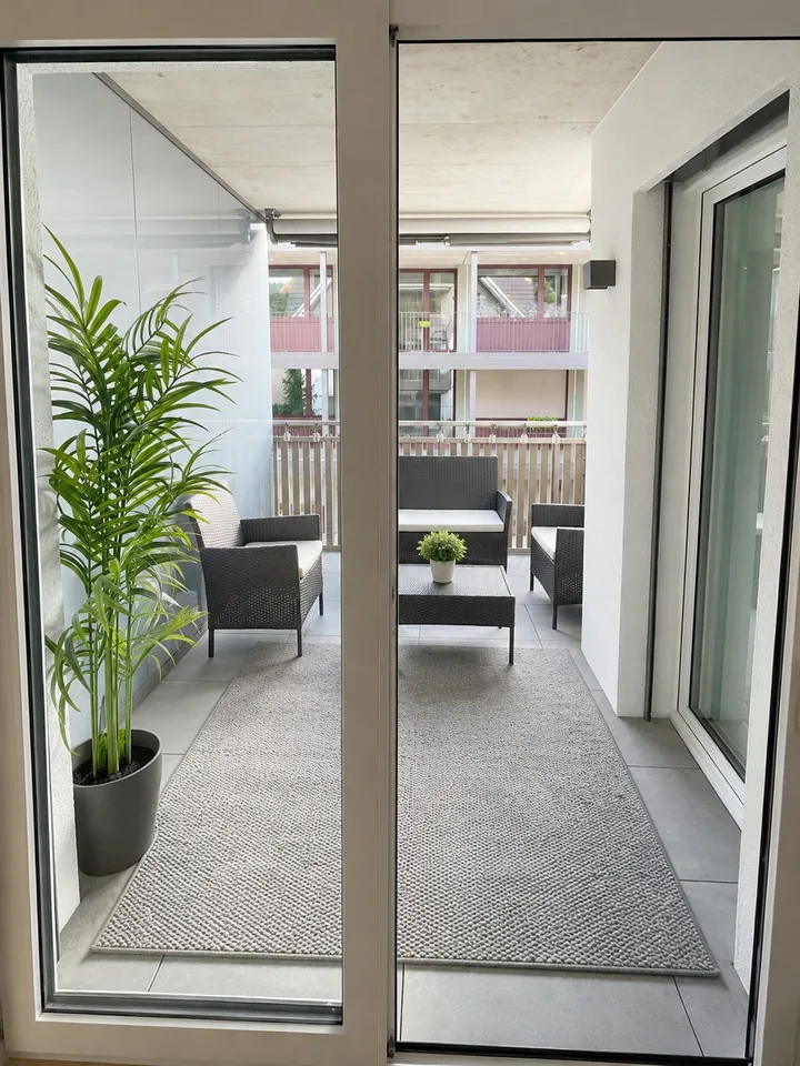 Moderne 3.5-Zimmer-Neubauwohnung mit BORA-Küche, zwei Bädern und sonnigem Balkon