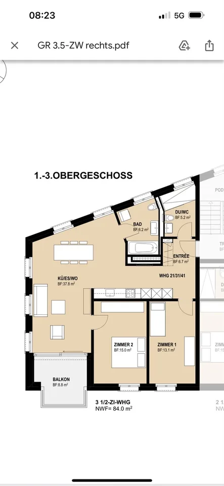 15m2 WG-Zimmer in hochwertigem Neubau