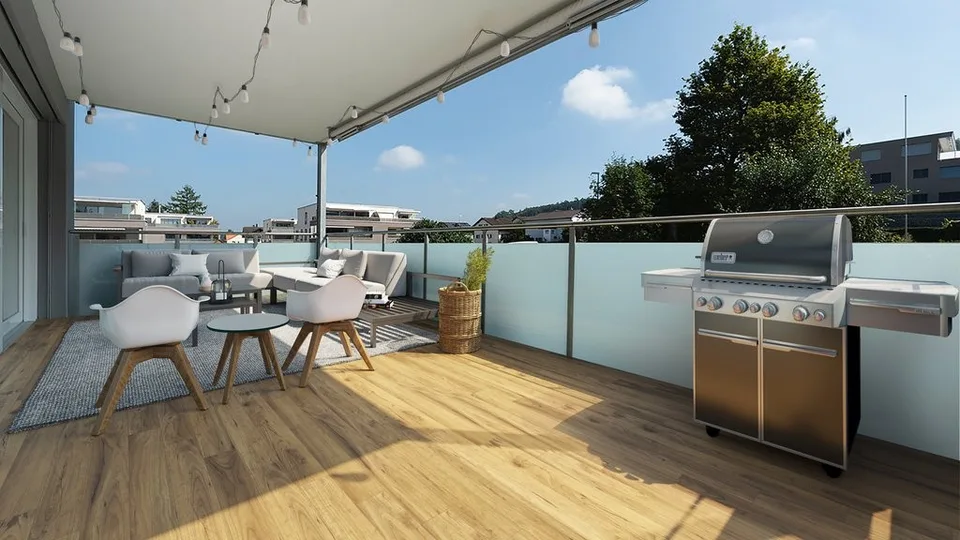 Appartamento moderno 3.5 locali con ampio balcone in affitto