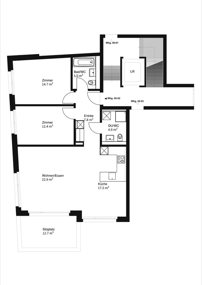 Bright 3.5-room garden apartment in a quiet location in Zürich-Seebach