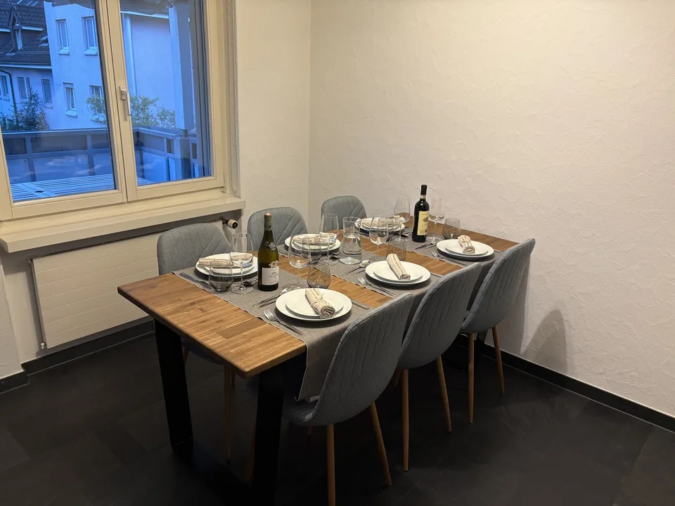 Exclusive, Fully Furnished 3.5-Room Gallery Apartment with Balcony and Fireplace in Schwerzenbach
