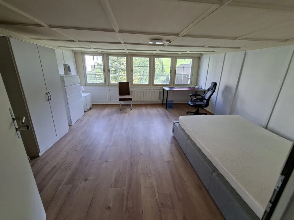 Grosses, möblieres WG-Zimmer mit Gartensitzplatz