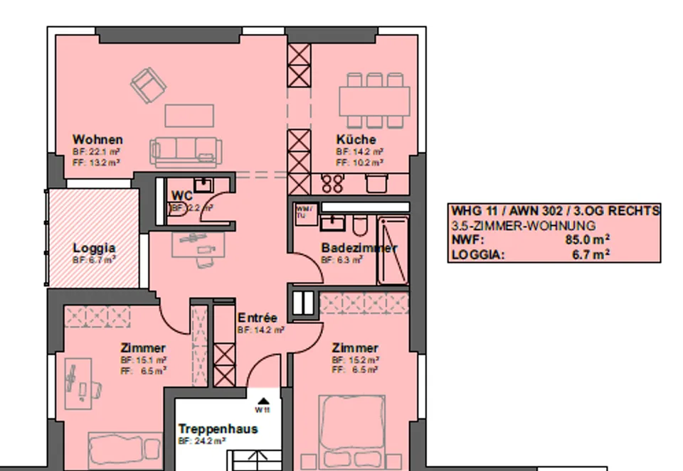 Siewerdtstrasse, 19, 8050 Zurich - CHF 3’076 inkl. NK pro Monat
