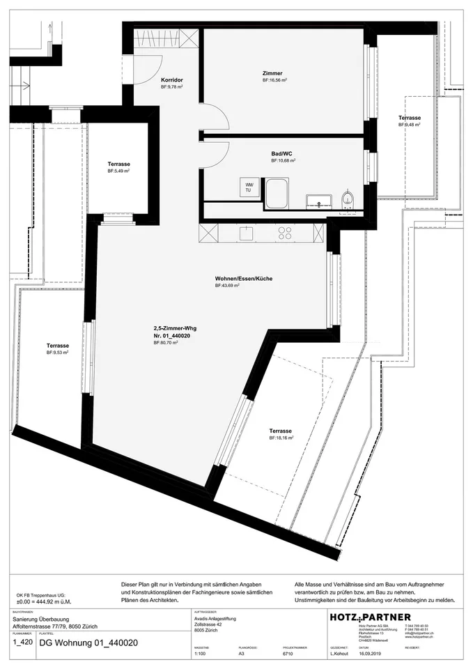 Appartement attique moderne 2.5 pièces à Zurich Oerlikon