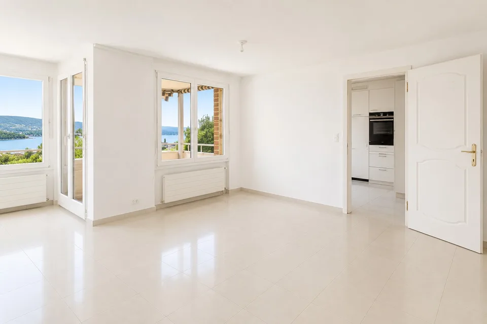 Ruhiges Penthouse mit See- und Alpenblick in Enge
