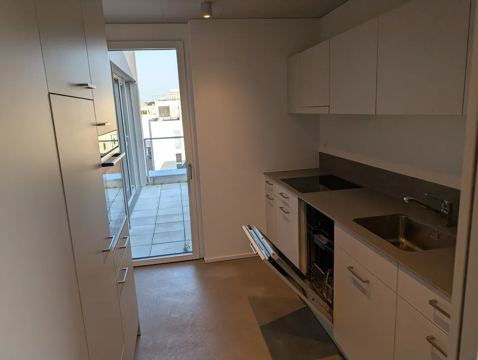 2 ½ rooms, Minergie attic flat in a clam street in Zürich Altstetten