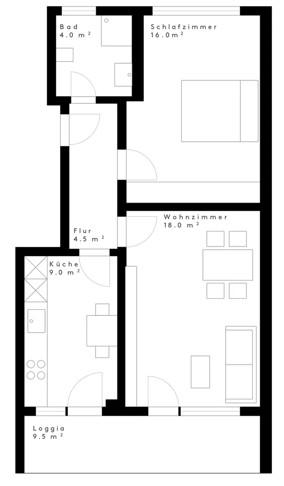 Helle 2,5 Zimmer Wohnung im Gundeli