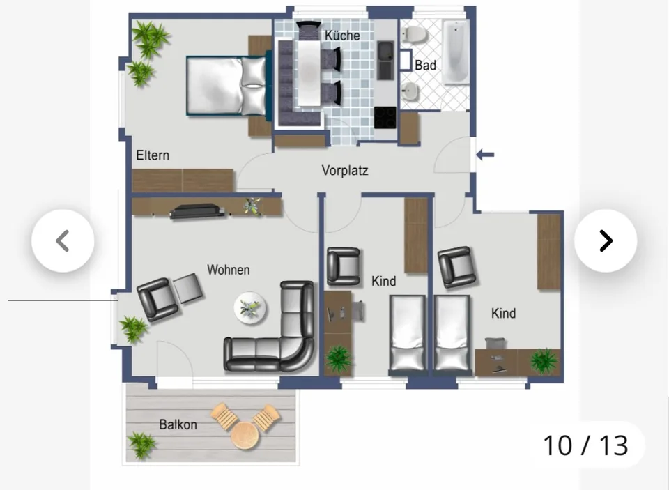 Helle 4 Zimmer-Wohnung mit Balkon in Bülach