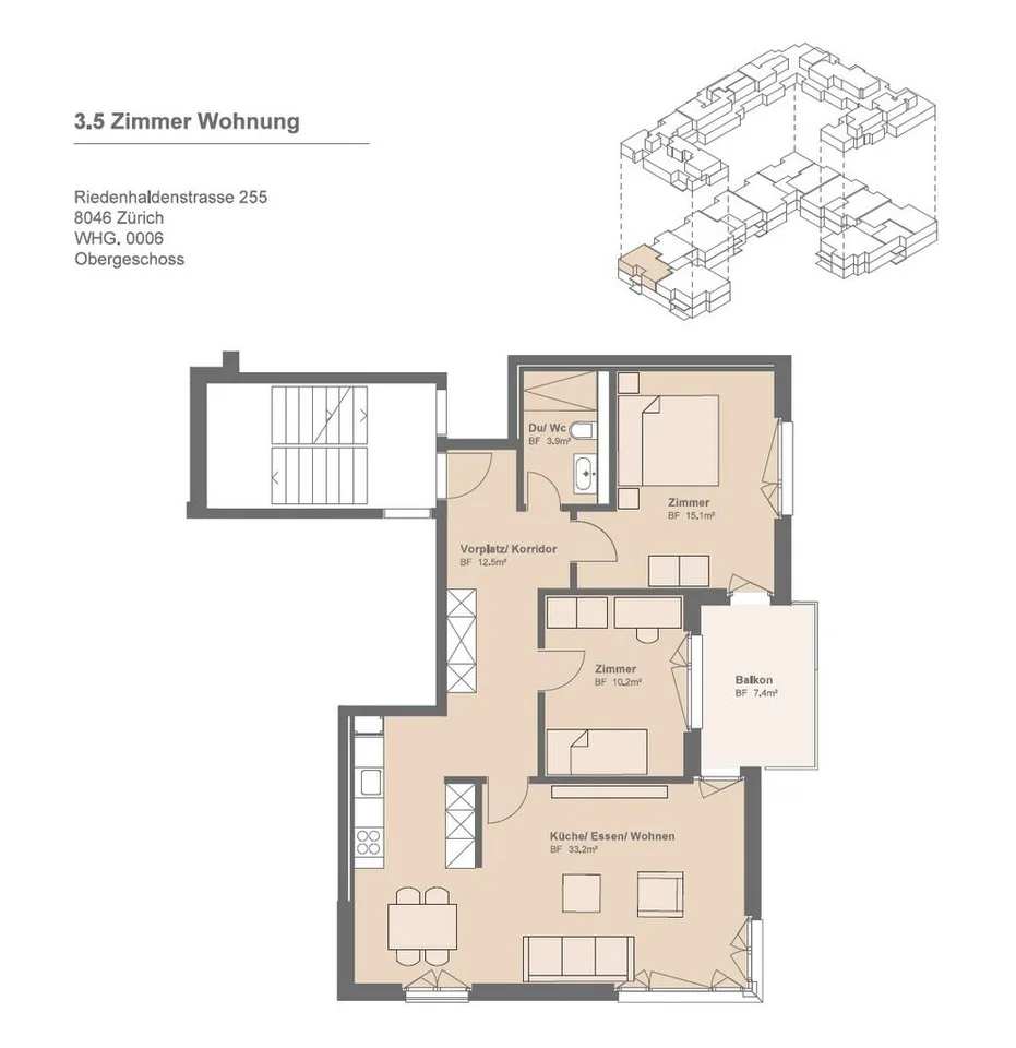 Hochwertige 3.5-Zimmer Wohnung zu vermieten