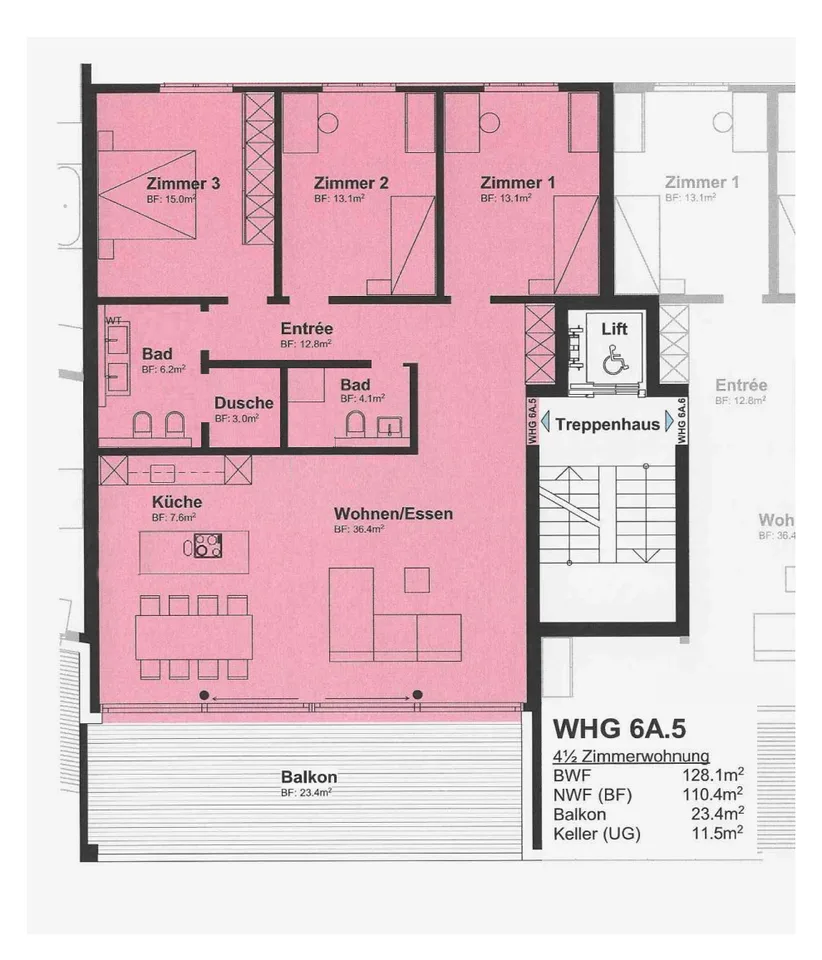 Helle 4.5-Zimmer-Neubauwohnung in Unterägeri mit Balkon, Keller und Garage.