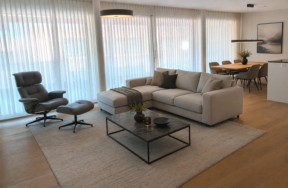 Helle 4.5-Zimmer-Neubauwohnung in Unterägeri mit Balkon, Keller und Garage.