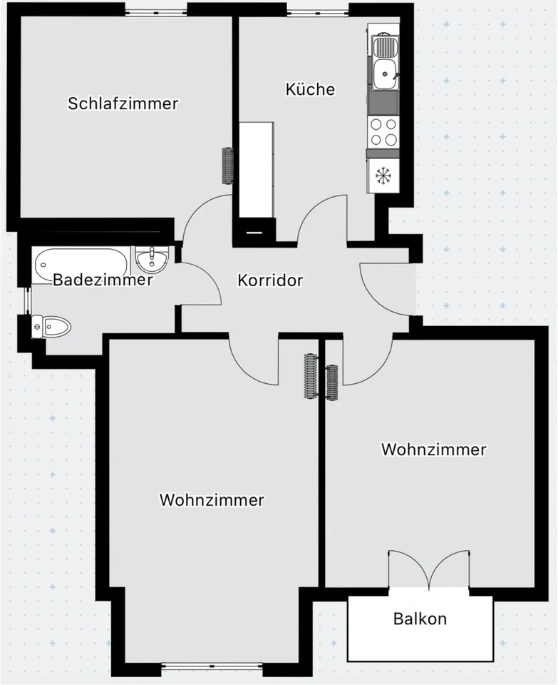 Grosszügige, helle 3-Zimmer-Wohnung mit Balkon - modernisiert und zentral gelegen in Grenchen