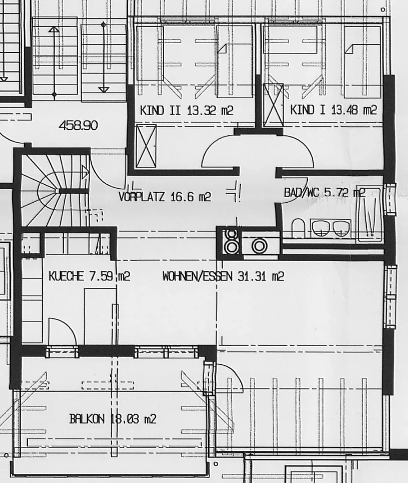 4.5-Zimmer-Maisonette-Wohnung mit grossem Balkon und unverbaubarer Aussicht