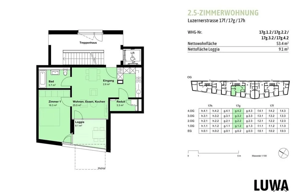 gemütliche 2.5 Zimmer-Wohnung mit grossem Schlafzimmer
