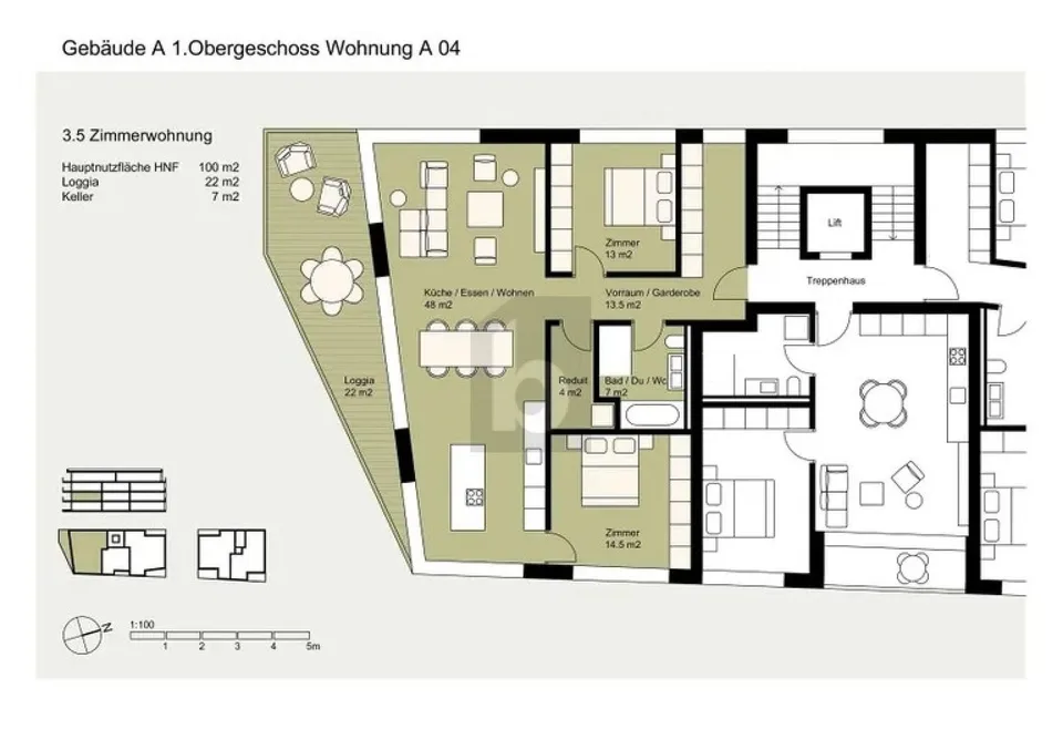 3.5 Zimmer Etagenwohnung in Meiringen – Foto 2 von 6