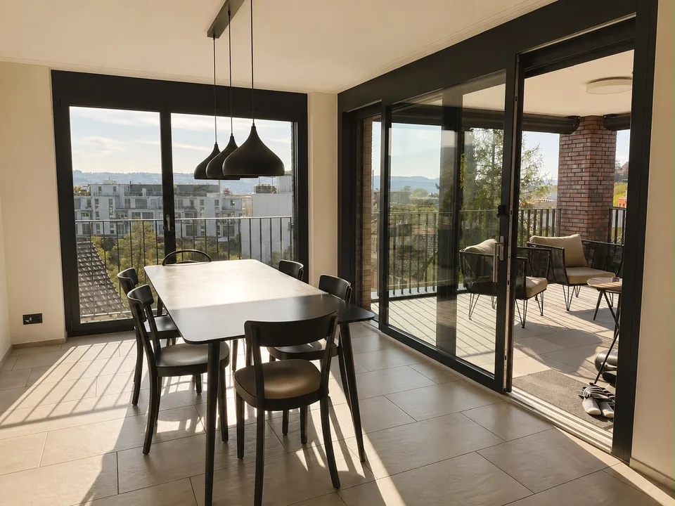 Corner flat with unobstructed lake view and large outdoor space