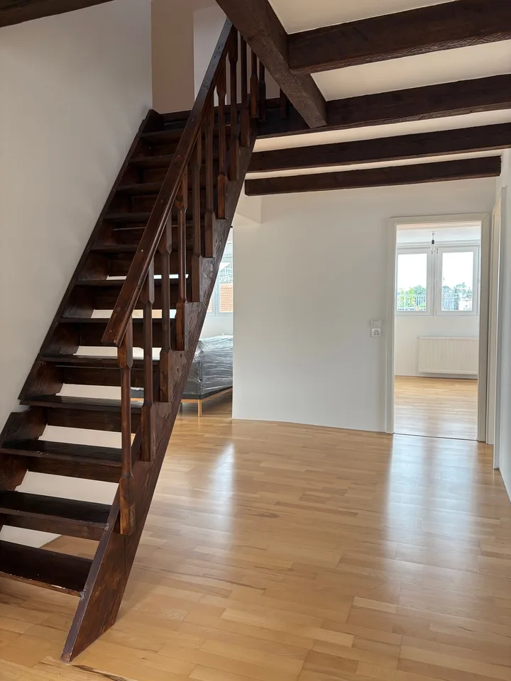schöne Altbau-Dachwohnung mit grossem Balkon