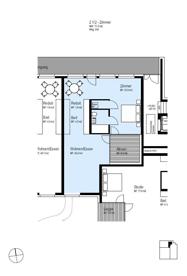 Studio in Buchs ZH zu vermieten