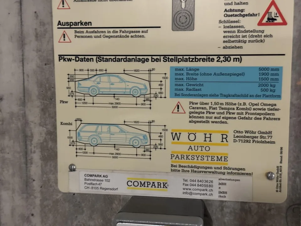 Parkplatz in Tiefgarage