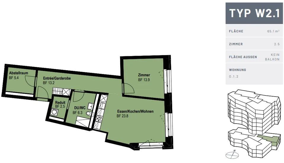 Modern 2.5-Room Apartment in Glasi Quartier Bülach – Your New Home on the Doorstep of Zurich