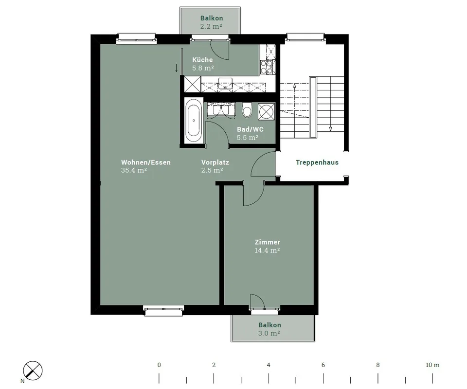Zentral gelegene 2 ½ Zimmer Wohnung im Kreis 4, möbliert