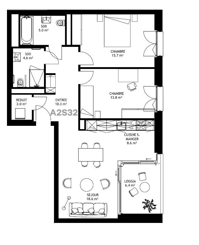 Appartement moderne et lumineux