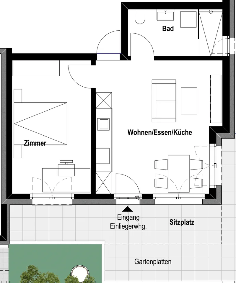 Moderne 2.5-Zimmer-Einliegerwohnung mit grossem Sitzplatz & Aussicht in Gipf-Oberfrick (Erstbezug)