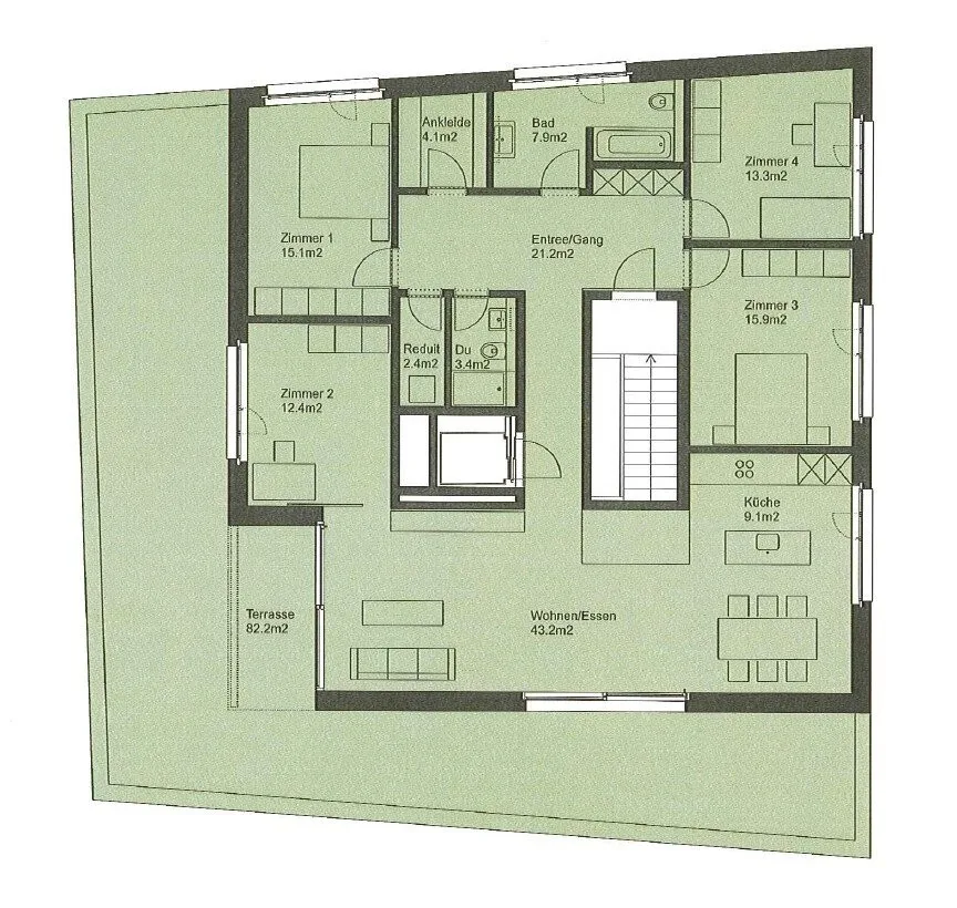 Appartement moderne 5.5 pièces dans un environnement verdoyant