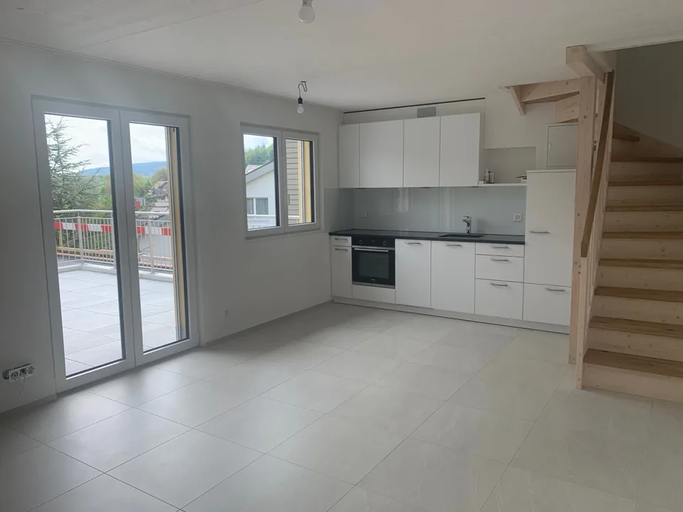2.5-Zimmer-Maisonette, 54 m², mit knapp 30 m² Dachterrasse und Weitblick