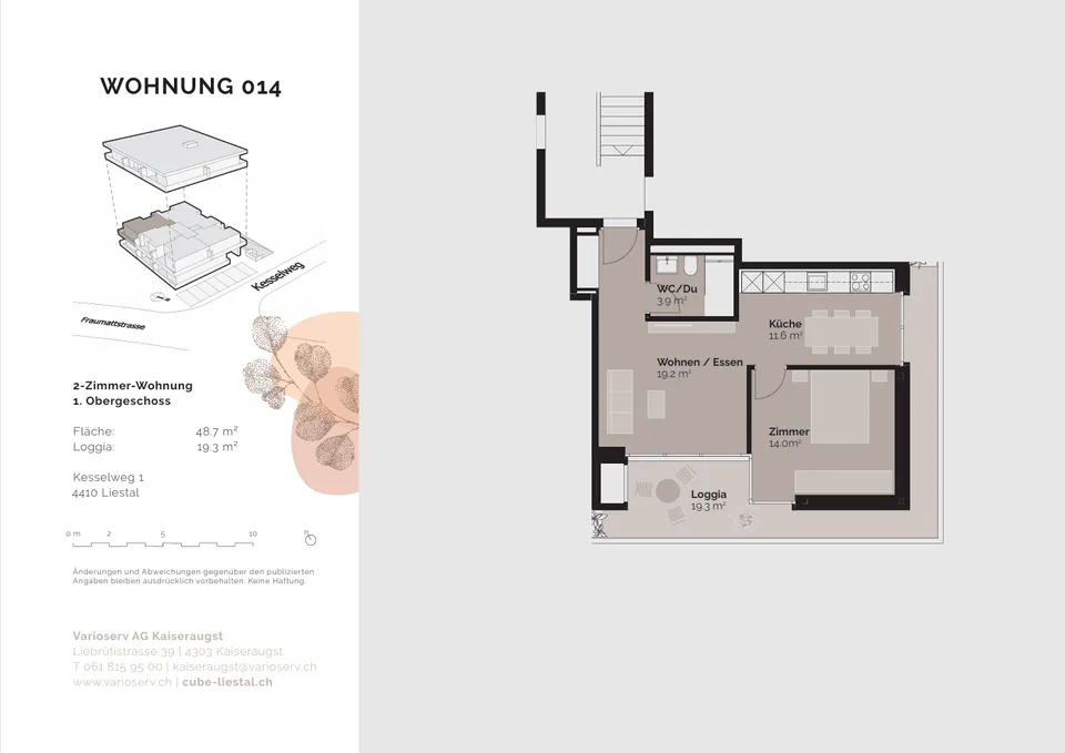 Moderne 2-Zimmer-Wohnung mit grosser Loggia in Liestal