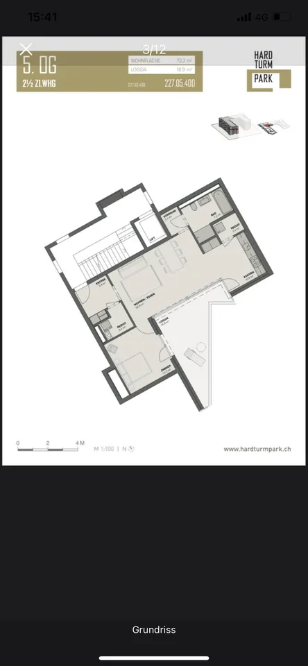 Modern 2.5 room apt., 72 sqm, huge balcony, garage and private washing machine. Permanent lease