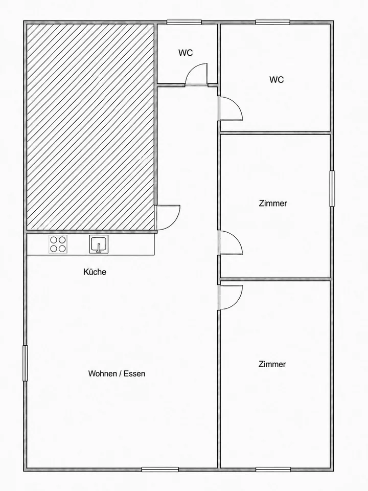 3.5-Zimmerwohnung, Hochparterre mit Terrasse im 1.OG