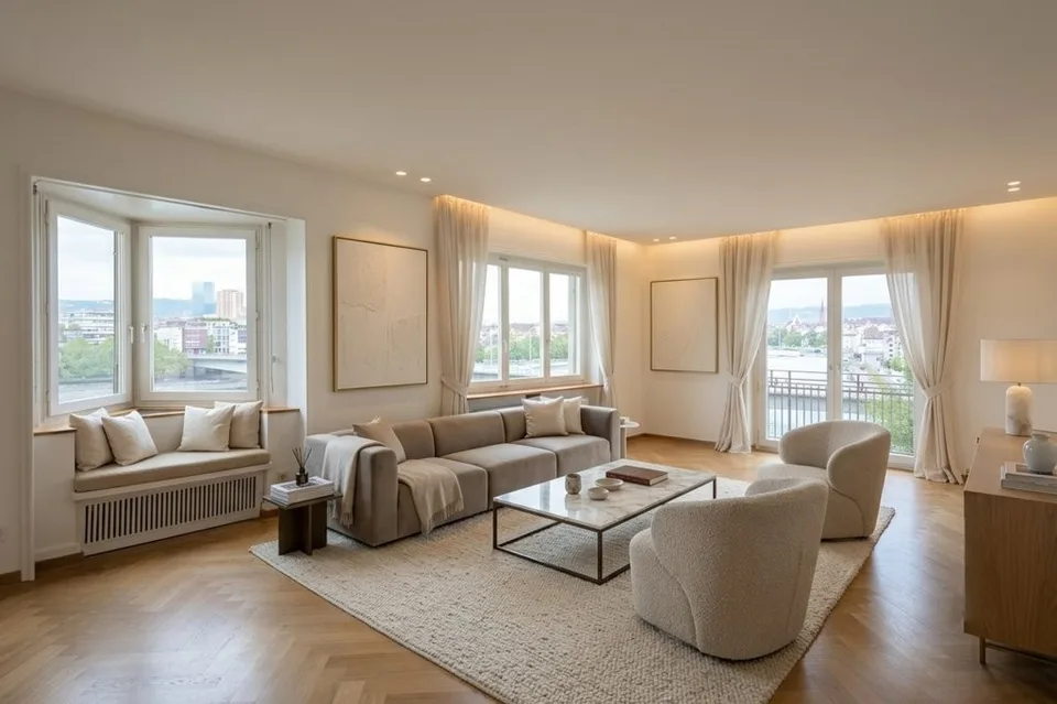 Wohnen, wo Basel am schönsten ist - Altbauwohnung am Basler Rheinbord