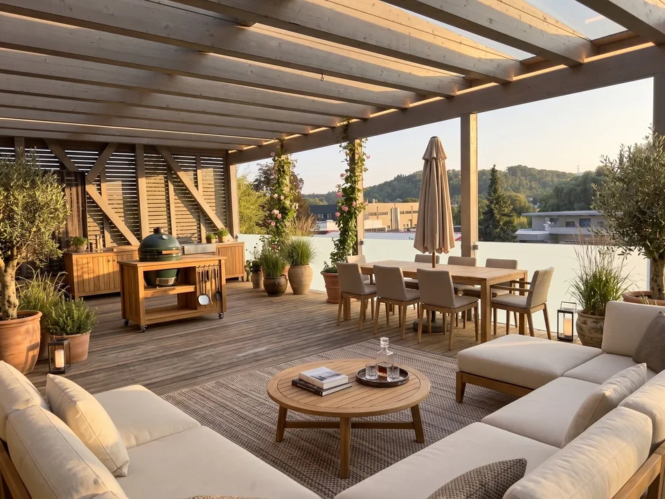 Appartamento a maisonnette di 4,5 locali con pergola di 60 m2