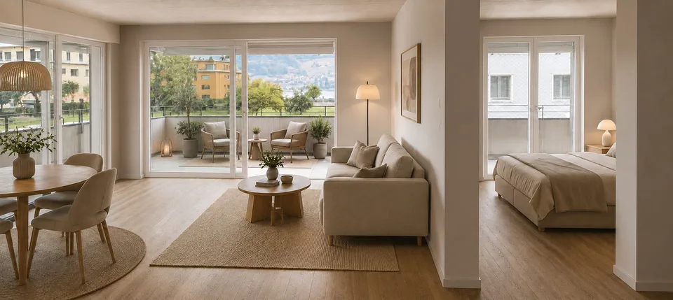 Erstbezug: Moderne 3.5-Zimmer-Wohnung mit unverbaubarer See- und Bergsicht