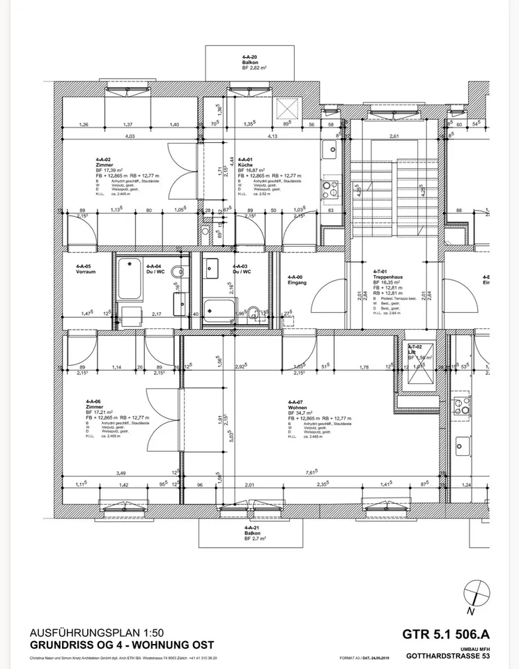 3.5 room luxury apartment in downtown Zurich