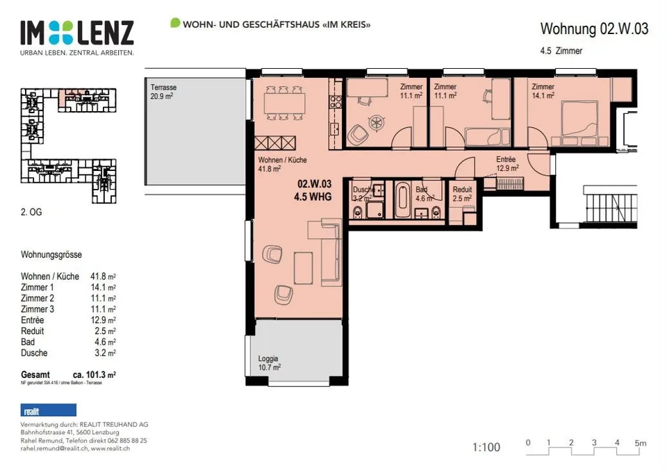 Schöne 4.5 Zimmer Wohnung an zentraler Lage