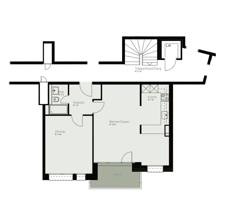Moderne 2.5-Zimmer im Neubau in Basel-City befristet oder unbefristet