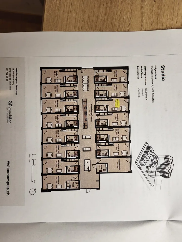 Kluster Studio Wohnung Zollikofen