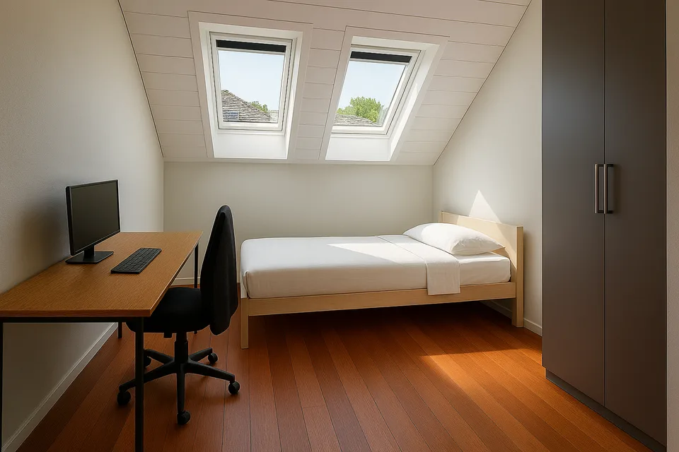 Helles WG-Zimmer in 4.5-Zimmer-Dachwohnung in ruhiger, grüner Umgebung