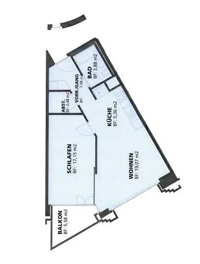 Zentrale und moderne 2-Zimmerwohnung mit schöner Aussicht zu vermieten