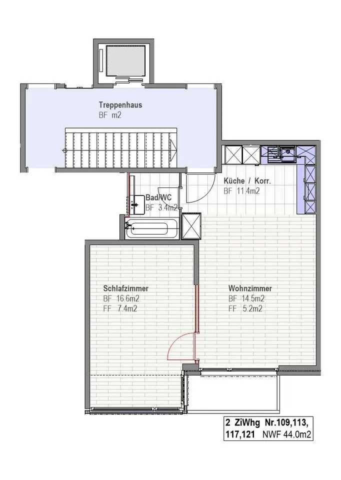 Moderne 2-Zimmerwohnung mit Balkon